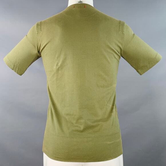 JOHN BARTLETT Size 38 Green Olive Cotton Crew Neck T-shirt - Picture 3 of 12